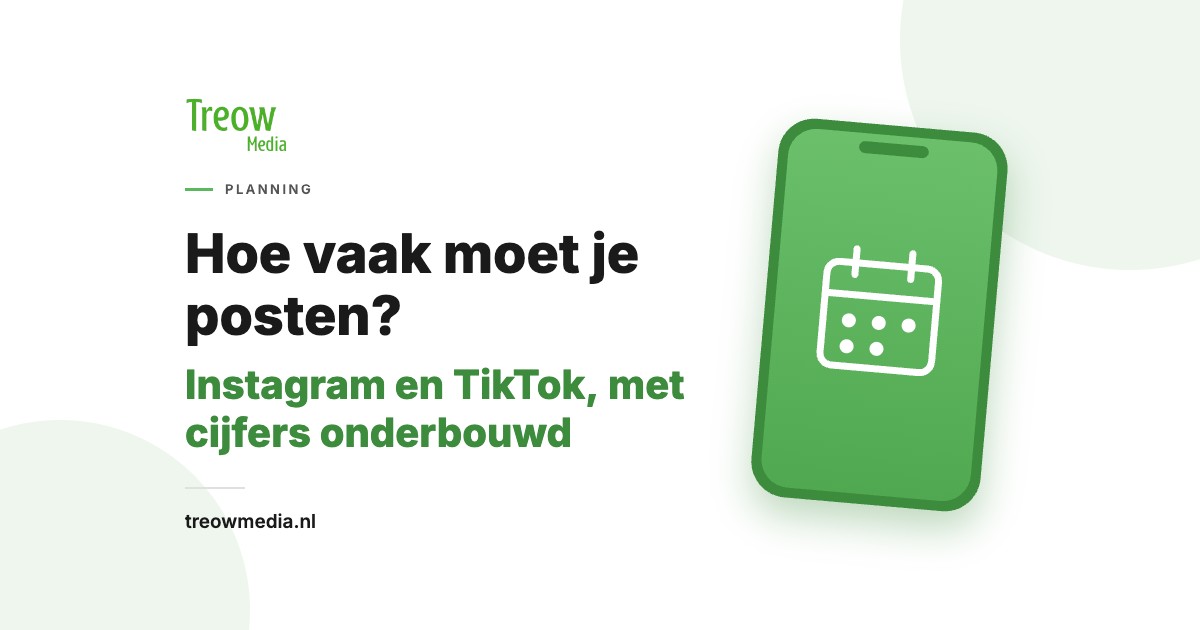 Telefoon met een weekplanning van video's voor Instagram en TikTok